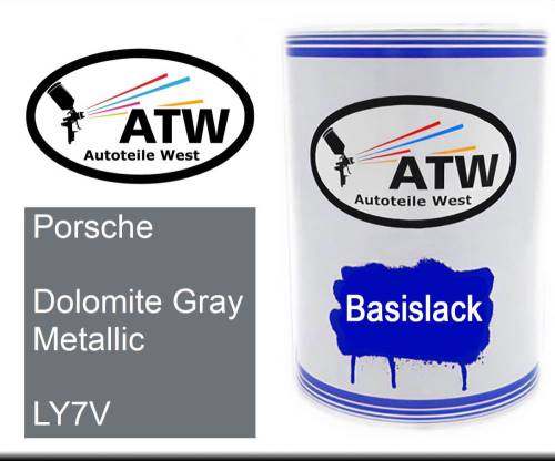 Porsche, Dolomite Gray Metallic, LY7V: 500ml Lackdose, von ATW Autoteile West.